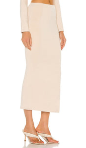 RE ONA Side Split Skirt in Ivory