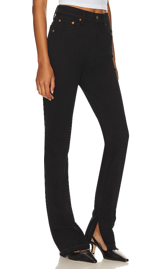 RE/DONE 70s High Rise Skinny Boot in Black