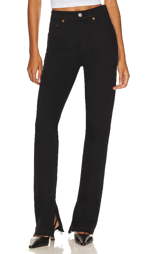 RE/DONE 70s High Rise Skinny Boot in Black - RE/DONE High Rise Skinny Boot Années 70 en Noir - RE/DONE 70 年代黑色高腰紧身靴 - RE/DONE 70s High Rise Skinny Boot in Schwarz - RE/DONE 70s 하이라이즈 스키니 부츠블랙 색상 - RE/DONE Stivaletto skinny a vita alta anni '70 in nero