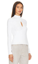RE/DONE Keyhole Mock Neck Top in White