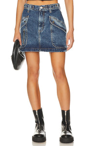 RE/DONE Orginal Racer Mini Skirt in Blue - RE/DONE Mini-jupe originale Racer en bleu - RE/DONE 蓝色原创赛车迷你裙 - RE/DONE Orginal Racer Minirock in Blau - RE/DONE Orginal Racer 미니 스커트 in 블루 - RE/DONE Minigonna da corsa originale in blu