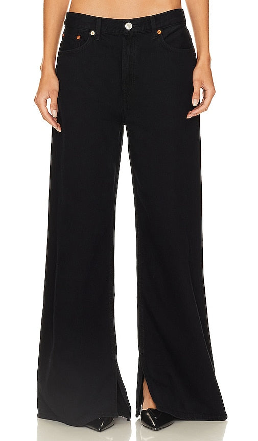 RE/DONE Originals Low Rider Loose in Black - RE/DONE Originals Low Rider ample en noir - RE/DONE Originals Low Rider 宽松黑色 - RE/DONE Originals Low Rider Loose in Schwarz - RE/DONE 오리지널 로우 라이더 루즈 블랙 색상 - RE/DONE Originals Low Rider Loose in nero