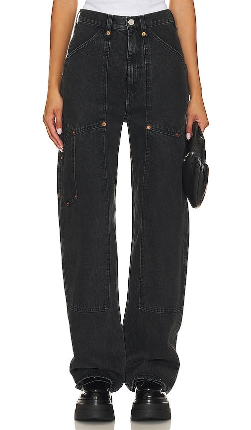 RE/DONE Originals Super High Workwear in Black - RE/DONE Originals - Vêtements de travail super hauts en noir - RE/DONE Originals 黑色超高工作服 - RE/DONE Originals Super High Workwear in Schwarz - RE/DONE Originals 슈퍼 하이 워크웨어 블랙 색상 - RE/DONE Originals Abbigliamento da lavoro super alto in nero