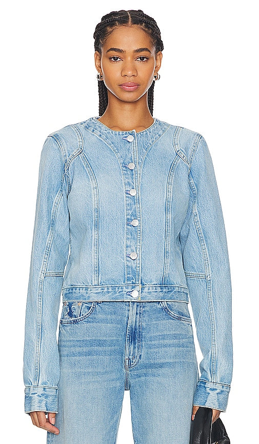 RE/DONE Seamed Tailored Jacket in Denim-Light
