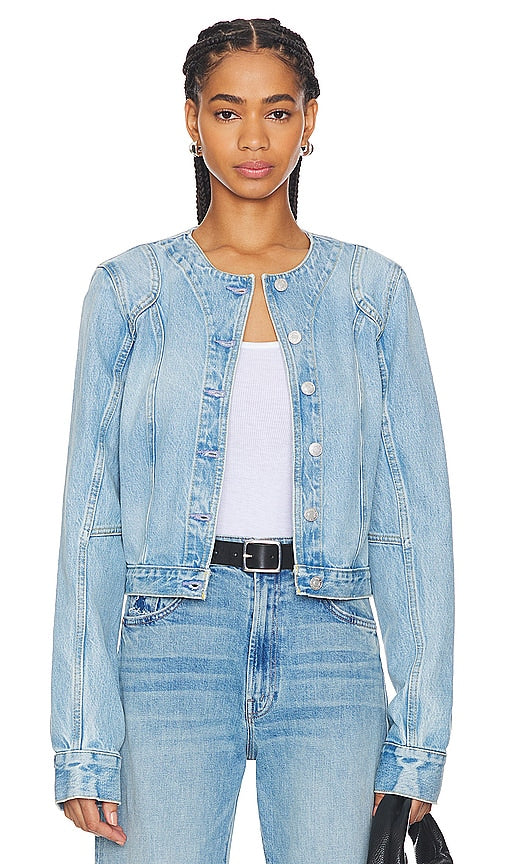 RE/DONE Seamed Tailored Jacket in Denim-Light