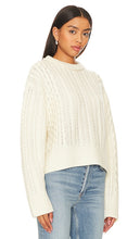 RE/DONE Crewneck Cable Pullover in Ivory