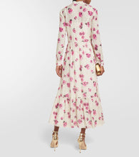 REDValentino Floral tie-neck Lamé maxi dress