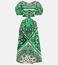 REDValentino Printed cotton midi dress. REDValentino 印花棉质中长连衣裙
