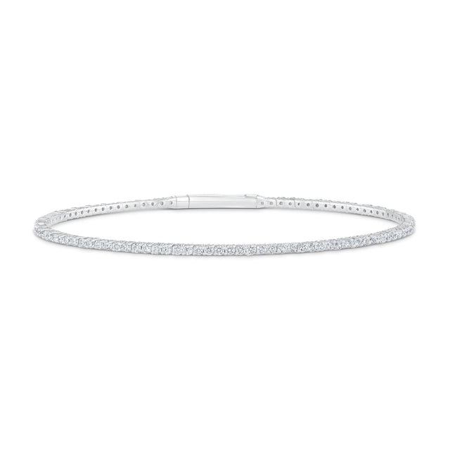 REEDS Flexible 1 1/2ctw Diamond White Gold Bangle Bracelet