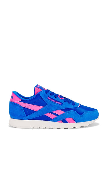 Reebok Classic Nylon Sneaker in Blue | Optimum Blue  True Pink & Chalk Low Top Sneakers for Women