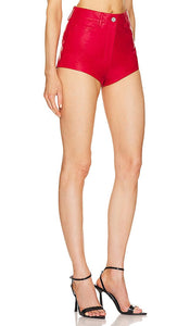 REMAIN Leather Short in Red