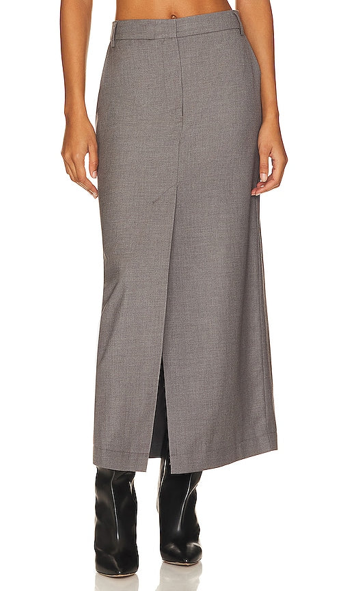 REMAIN Long Suiting Skirt in Grey - Jupe longue de tailleur REMAIN en gris - REMAIN 灰色长款西装裙 - Langer Anzugrock von REMAIN in Grau - REMAIN 롱 수트 스커트 - REMAIN Gonna lunga da abito in grigio