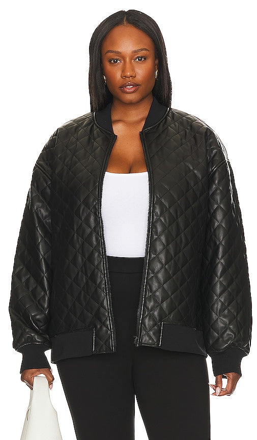 REMI x REVOLVE Ellen Quilted Bomber Jacket in Black