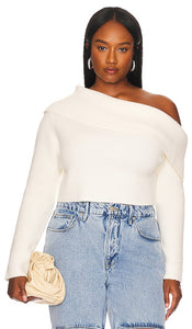 REMI x REVOLVE Lindsay Off Shoulder Sweater in Ivory