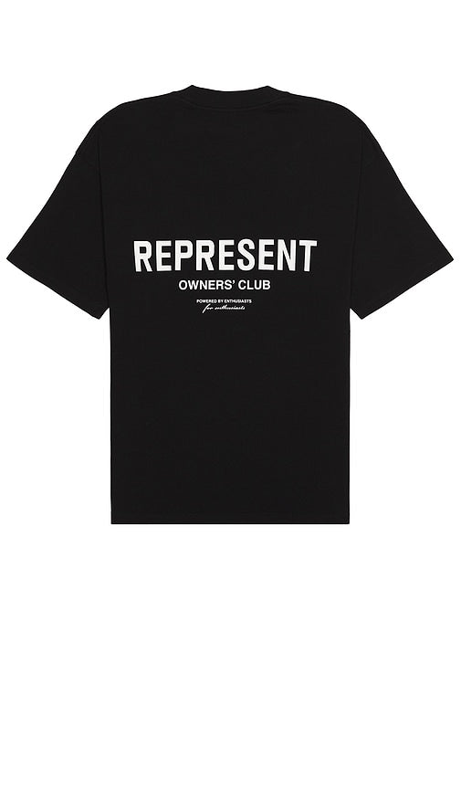 REPRESENT Represent Owners Club T-shirt in Black - REPRESENT T-shirt Represent Owners Club en noir - REPRESENT 代表业主俱乐部黑色 T 恤 - REPRESENT Represent Owners Club T-Shirt in Schwarz - REPRESENT 리프레젠트 오너스 클럽 티셔츠 블랙 색상 - REPRESENT T-shirt Rappresenta Owners Club in nero
