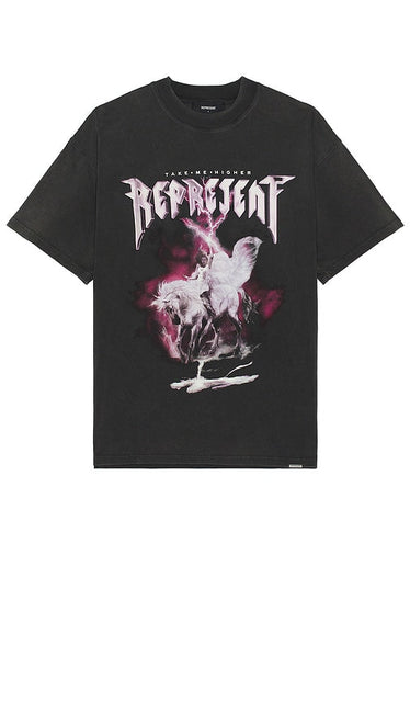 REPRESENT Take Me Higher T-shirt in Charcoal - T-shirt REPRÉSENT Take Me Higher en charbon de bois - REPRESENT Take Me High 木炭色 T 恤 - REPRESENT Take Me Higher T-Shirt in Anthrazit - REPRESENT 차콜 소재의 Take Me Higher 티셔츠 - T-shirt REPRESENT Take Me Higher in carbone