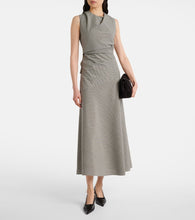 R√É¬≥he Draped checked wool-blend maxi dress