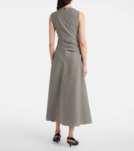 R√É¬≥he Draped checked wool-blend maxi dress