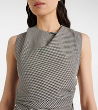 R√É¬≥he Draped checked wool-blend maxi dress