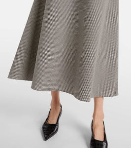 R√É¬≥he Draped checked wool-blend maxi dress