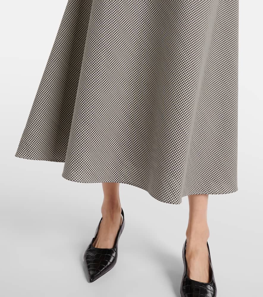 R√É¬≥he Draped checked wool-blend maxi dress