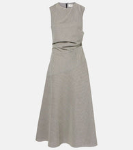R√É¬≥he Draped checked wool-blend maxi dress