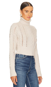 Rag & Bone Elizabeth Cable Turtleneck in Ivory