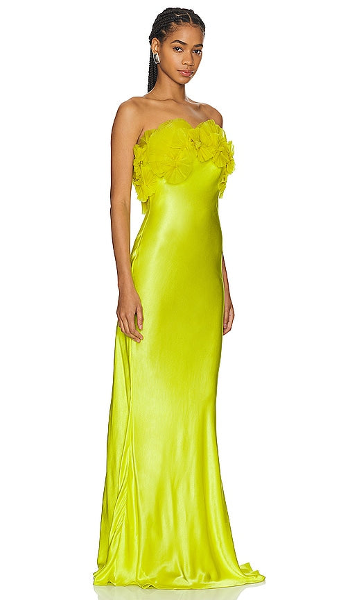 Rachel Gilbert Eyelar Gown in Yellow