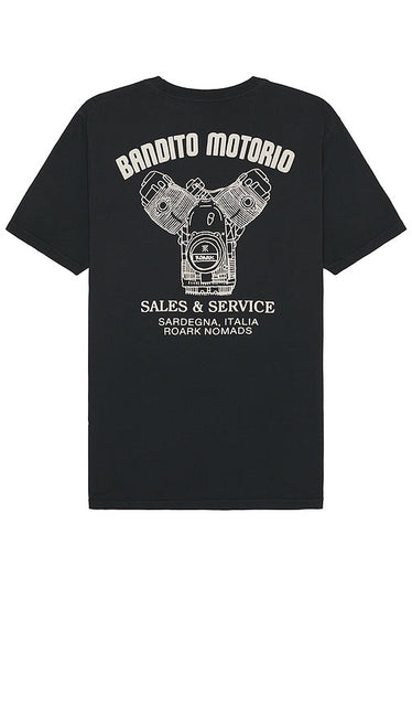 ROARK Bandito Motorio Tee in Black - T-shirt ROARK Bandito Motorio en noir - ROARK Bandito Motorio 黑色 T 恤 - ROARK Bandito Motorio T-Shirt in Schwarz - ROARK Bandito Motorio 티셔츠 색상 - Maglietta ROARK Bandito Motorio in nero