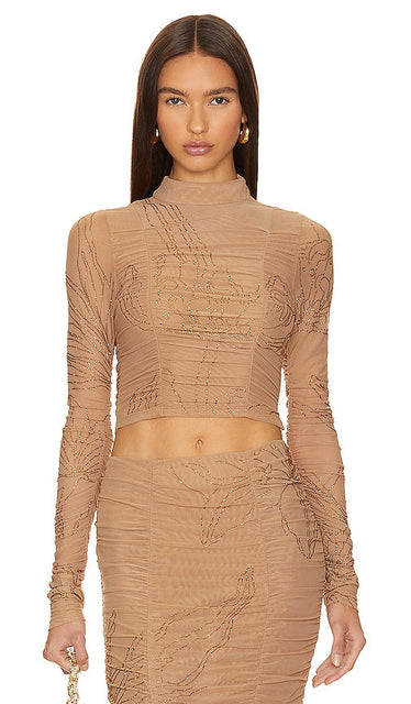 ROCOCO SAND Crop Top in Nude - ROCOCO SAND Haut court en Nude - ROCOCO SAND 裸色短款上衣 - ROCOCO SAND Crop Top in Nude - ROCOCO SAND 크롭 탑 - Top corto ROCOCO SAND in color nudo