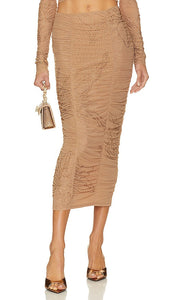 ROCOCO SAND Midi Skirt in Nude - ROCOCO SAND Jupe mi-longue en Nude - ROCOCO SAND 裸色中长半身裙 - ROCOCO SAND Midirock in Nude - ROCOCO SAND 미디 스커트 - Gonna longuette ROCOCO SAND in color nudo
