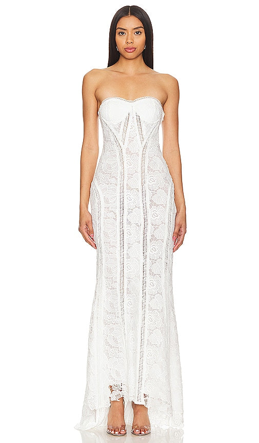ROCOCO SAND X Revolve Paris Lace Gown in White