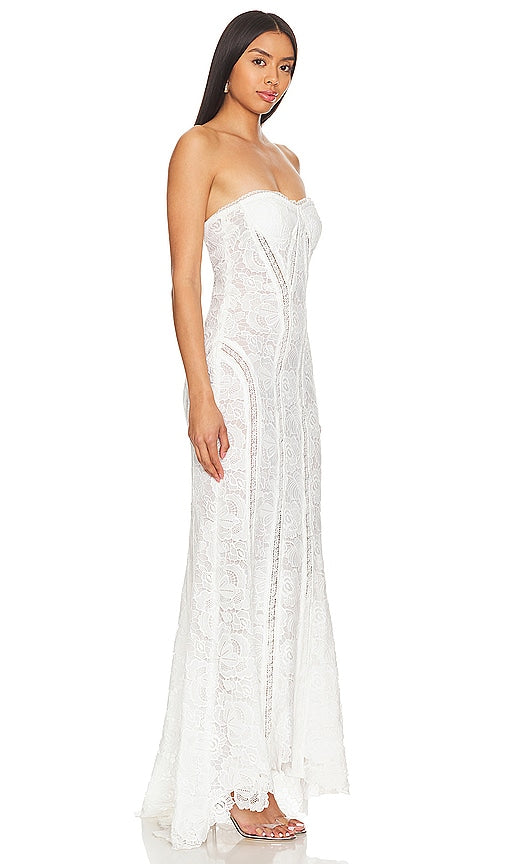 ROCOCO SAND X Revolve Paris Lace Gown in White