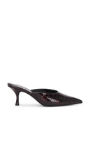 retrofete Bonnie Leather Mule in Burgundy | Burgundy Croco Pump Heels for Women