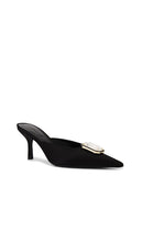 retrofete Francesca Satin Kitten Mule in Black