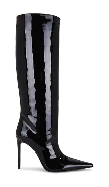 retrofete Lyra Leather Boot in Black | Black Heeled Boots for Women