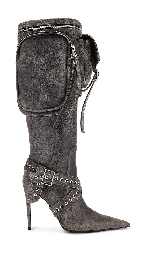 retrofete Yasmine Boot in Black | Vintage Black Heeled Boots for Women
