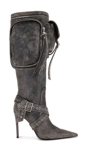 retrofete Yasmine Boot in Black | Vintage Black Heeled Boots for Women
