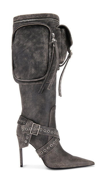 retrofete Yasmine Boot in Black | Vintage Black Heeled Boots for Women