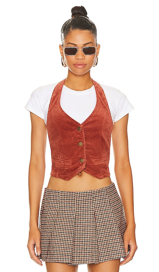 ROLLA'S Halter Vest in Brick - Gilet dos nu ROLLA'S en brique - ROLLA'S 砖色挂脖背心 - ROLLA'S Neckholder-Weste in Ziegelstein - ROLLA'S 브릭 홀터 베스트 - Gilet alla caviglia ROLLA'S in mattone