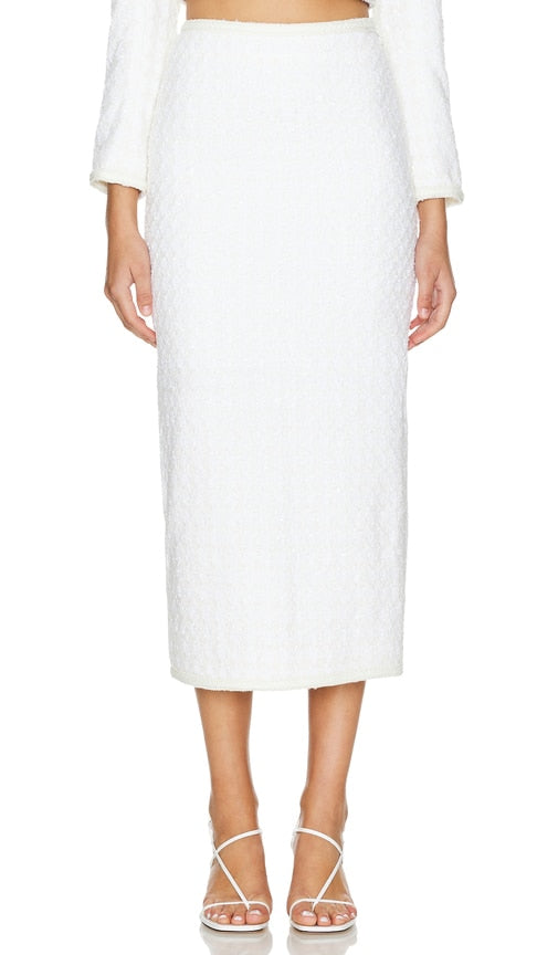 ROTATE High Waisted Skirt in White - ROTATE Jupe taille haute en blanc - ROTATE 白色高腰半身裙 - ROTATE-Rock mit hoher Taille in Weiß - ROTATE 하이웨이스트 스커트 화이트 색상 - Gonna ROTATE a vita alta in bianco