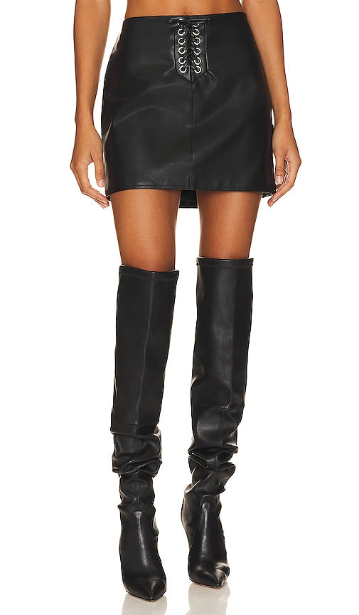 ROTATE Laced Up Skirt in Black - ROTATE Jupe lacée en noir - ROTATE 黑色系带半身裙 - ROTATE Schnürrock in Schwarz - ROTATE 레이스업 스커트 - Gonna ROTATE con lacci in nero