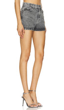 ROTATE Rhinestone Denim Shorts in Grey