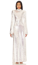 ROTATE Sequin Gown in Metallic Silver