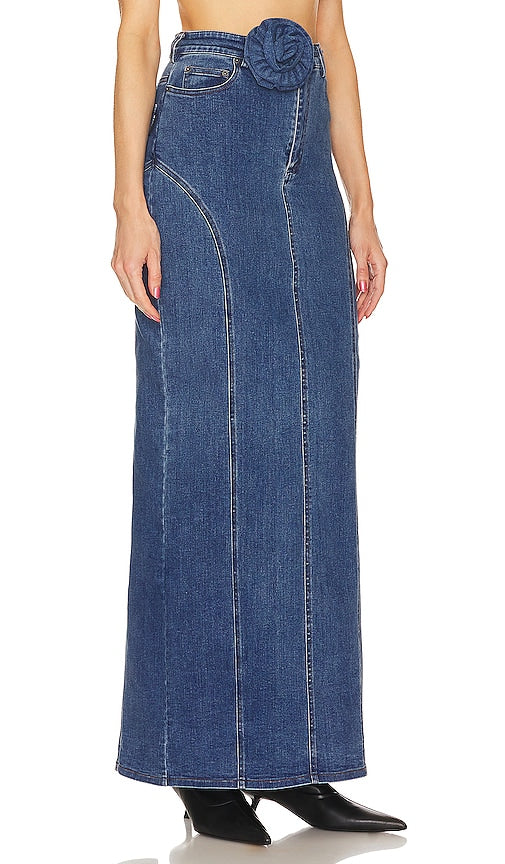 ROTATE Stretchy Maxi Skirt in Blue