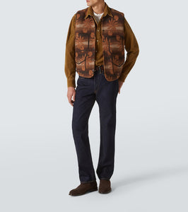 RRL Embroidered wool and cashmere vest