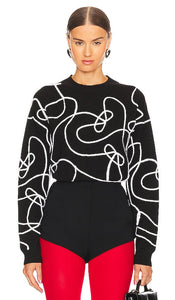 RTA Crewneck Sweater in Black - Pull à col rond RTA en noir - RTA 黑色圆领毛衣 - RTA-Pullover mit Rundhalsausschnitt in Schwarz - RTA 크루넥 스웨터블랙 색상 - Maglione girocollo RTA in nero