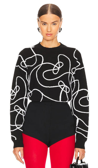 RTA Crewneck Sweater in Black - Pull à col rond RTA en noir - RTA 黑色圆领毛衣 - RTA-Pullover mit Rundhalsausschnitt in Schwarz - RTA 크루넥 스웨터블랙 색상 - Maglione girocollo RTA in nero