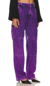 RTA Denim Cargo Pant in Purple