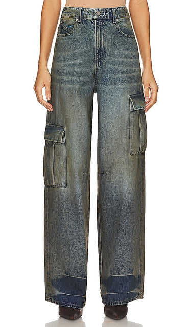 RTA Wide Leg Cargo in Blue - Cargo à jambe large RTA en bleu - RTA 蓝色宽腿货物 - RTA Wide Leg Cargo in Blau - RTA 와이드 레그 카고 블루 색상 - Cargo a gamba larga RTA in blu